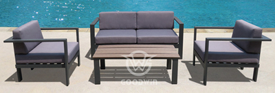 4 Pieces Patio Metal Frame Sofa Set With Cushions
