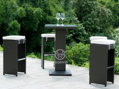 5 Piece Outdoor Furniture Plastic Rattan Bar Set