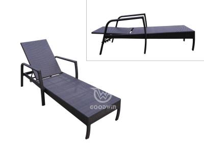 Outdoor Synthetic Rattan Sun Lounger With Armrest