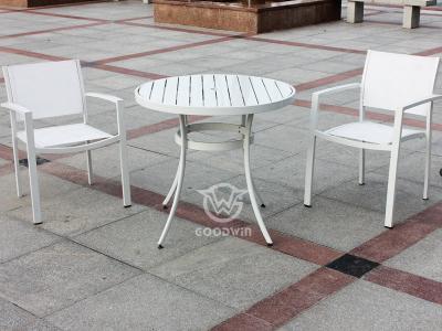 Aluminum Frame PVC Wood Leisure Chairs Set