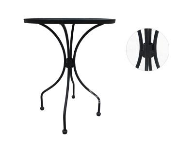 All Weather Metal Frame Round Glass Dining Table