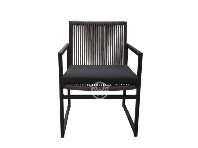 Aluminum Frame Hand Woven Rattan Dining Chair Outside