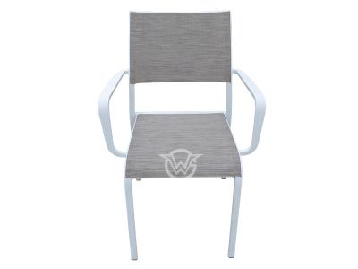 Patio Furniture Metal Frame With Textilene Fabric Dining Armchair