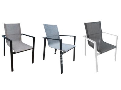 Stack-able Metal Frame Textilene Dining Chair For Patio
