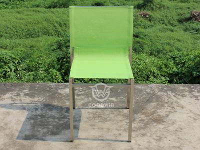Outdoor Stainless Steel Frame With Textilene Fabric Dining Chair