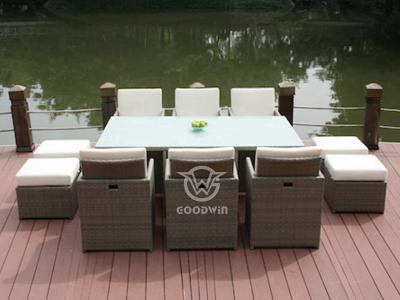 11 Pieces Garden Furniture Synthetic Rattan Dining Set