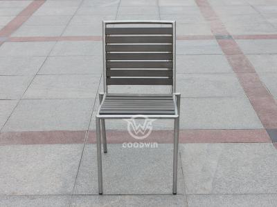 All Weather Stainless Steel Frame With PVC Wood Dining Chair