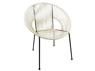 Stack-able Metal Frame Round Rattan Acapulco Chair