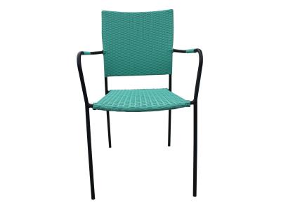 Small Space Furniture Metal Frame Rattan Dining Armchair