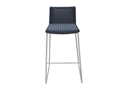 Outdoor Metal Frame Weave Synthetic Rattan Bar Height Chair