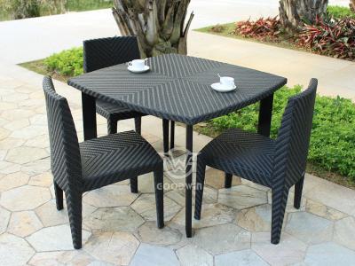 Garden Furniture Hand Woven Synthetic Rattan Dining Set