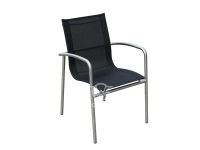 Garden Furniture Stainless Steel Frame Textilene Fabric Dining Chairs Set