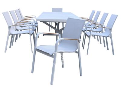 Outdoor Furniture Aluminum Frame Extendable Dining Table Set