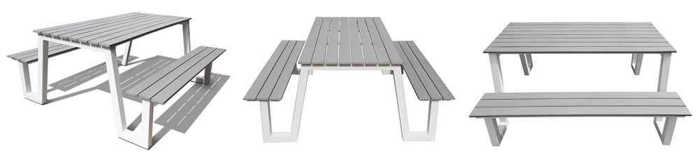 conjoined outdoor dining bench set 