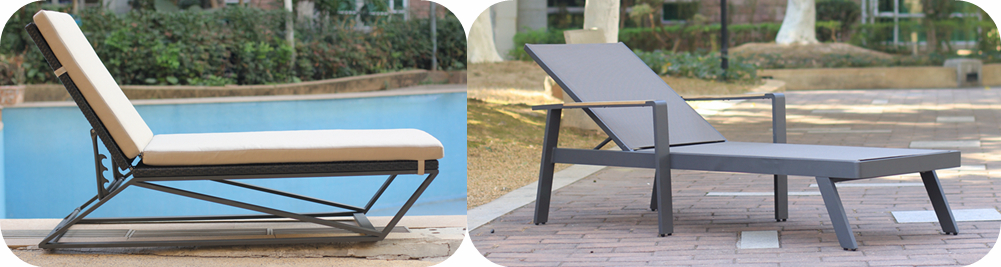 China All Weather Aluminum Frame Wicker Chaise Lounge