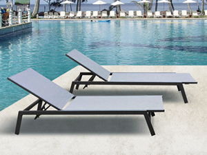 Aluminum Frame Textilene Sun Lounge for Swimming Pool