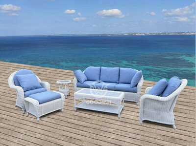 All Weather Aluminum Frame Synthetic Rattan Sofa Set