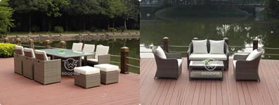 wicker rattan sofa set