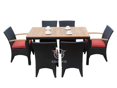 6-seat Garden Dining Table Set With Teak Top