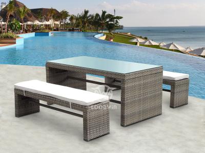 Rattan Bench Dining Set