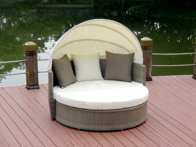 Hand-weaving Rattan Combination Sunbed For Outdoor