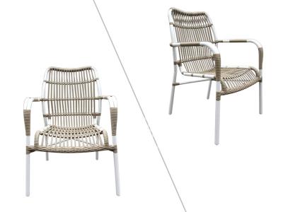 Outdoor Garden Restaurant Aluminum Frame Rattan Dining Set