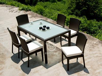 Aluminum Frame Rattan Dining Set