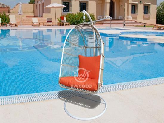 Adult Metal Frame Resin Wicker Egg Swing