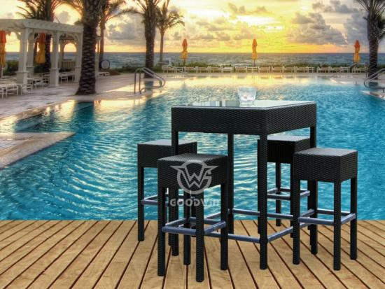 Synthetic Rattan Bar Set