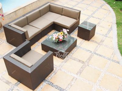 L Shaped Outdoor Furniture Sectional PE Wicker Sofa Set