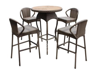 Elegant Rattan Bar Stool Set For Patio