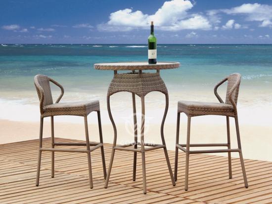 Rattan Bar Stool Set