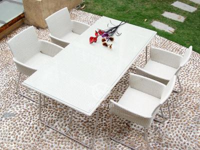 White Rattan Dining Set