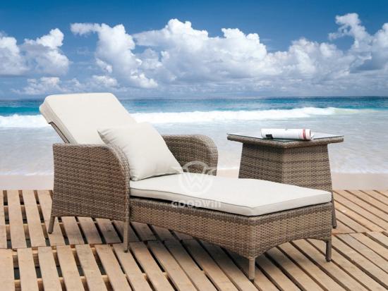 Weatherproof Rattan Chaise Lounge