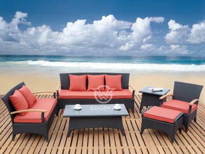 Rattan Teak Armrest Sofa Set