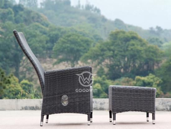 PE Wicker Chair With Footstool