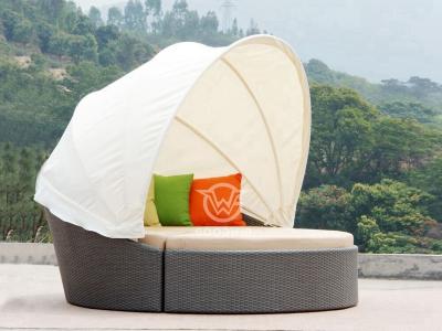2 In 1 Outdoor Rattan Daybed With Canopy