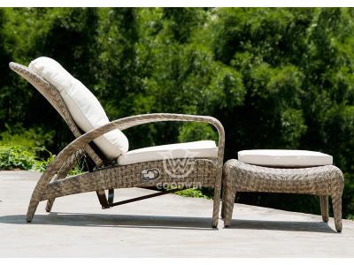 Patio Metal Frame Synthetic Wicker Recliner Chair Set