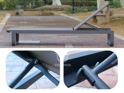 Swimming Pool Metal Frame Textilene Chaise Lounge