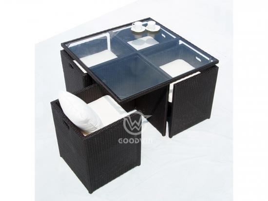 Synthetic Rattan Cube Dining Set