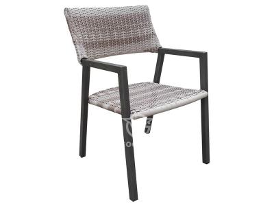 Aluminum Printed Frame Weaving Rattan Chairs Table Set