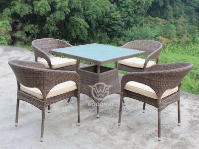4 Seat Outdoor Wicker Rattan Dining Set