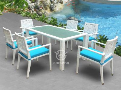Aluminum Frame Rattan Dining Set