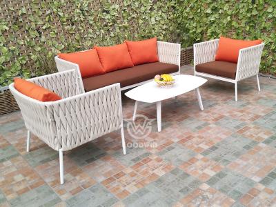 New Arrival Outdoor Aluminum PE Fiber Sofa Set