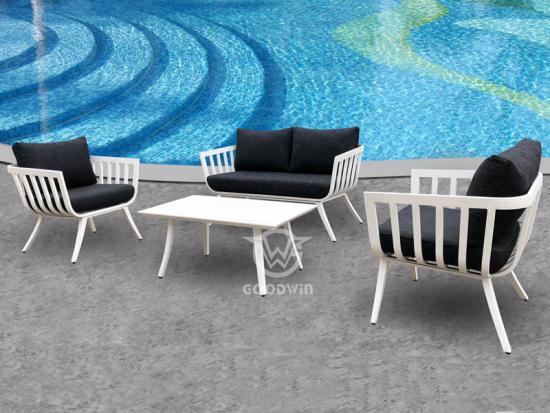 Metal Frame Sofa Set With Cushions