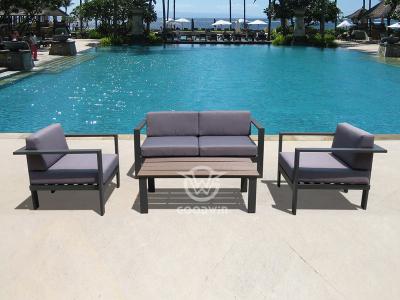 4 Pieces Patio Metal Frame Sofa Set With Cushions