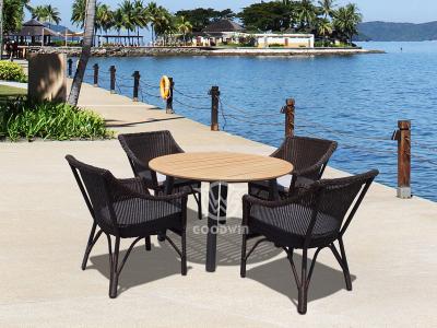 Hand Knitted Aluminum Frame PE Wicker Dining Set