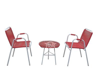 Small Space Iron Frame Round Rattan Furniture