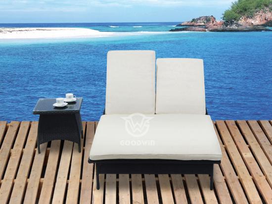 Poolside Double Seat Rattan Lounger