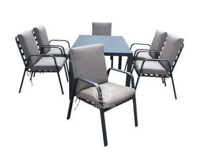 6-Seater Garden Metal Frame Dining Furniture